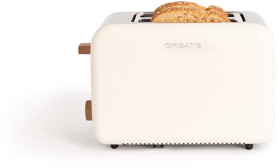 CREATE - Broodrooster voor breed brood, Gebroken wit - TOAST RETRO