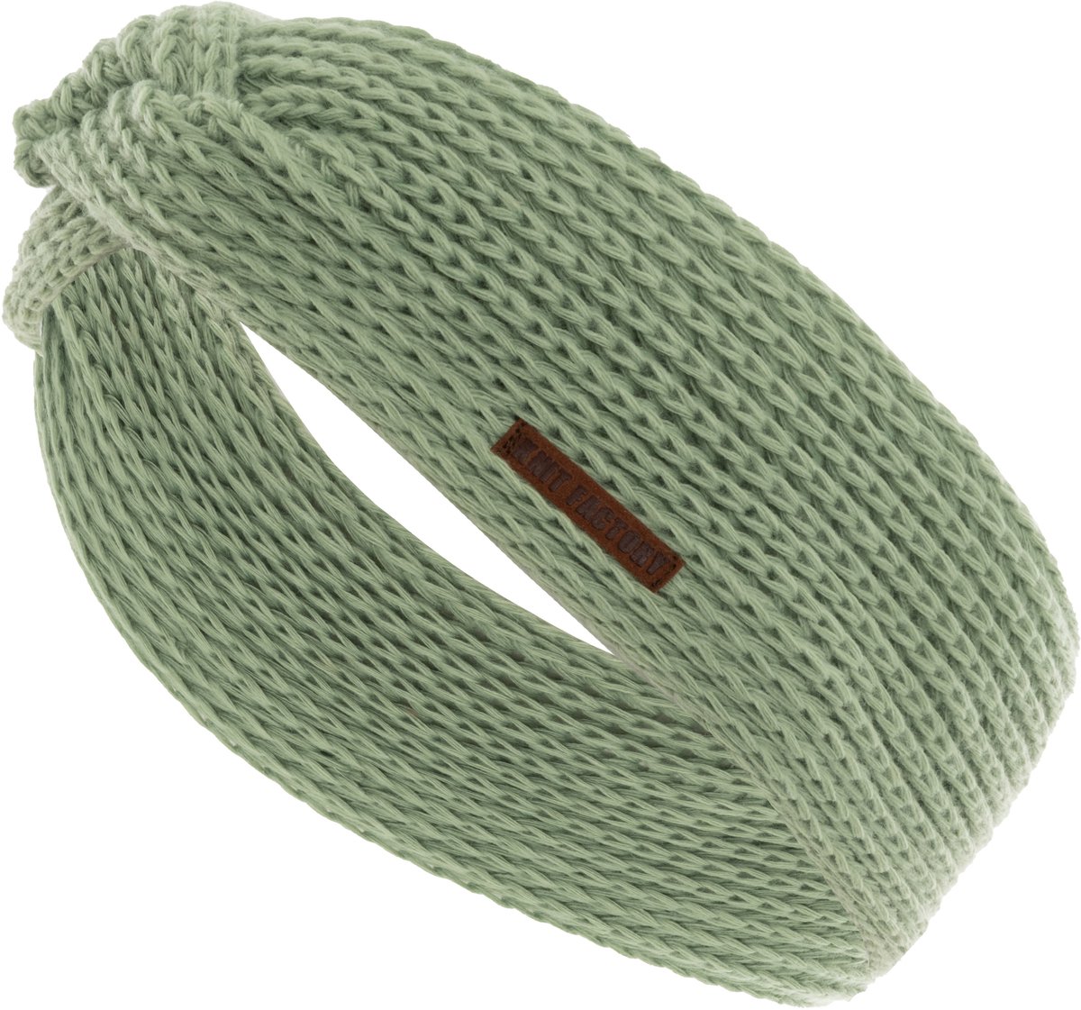 Knit Factory Joy Gebreide Dames Hoofdband - Haarband - Oorwarmers dames - Hoofdwarmer vrouwen - Hoofdband winter - Sage Green - Groen - One Size