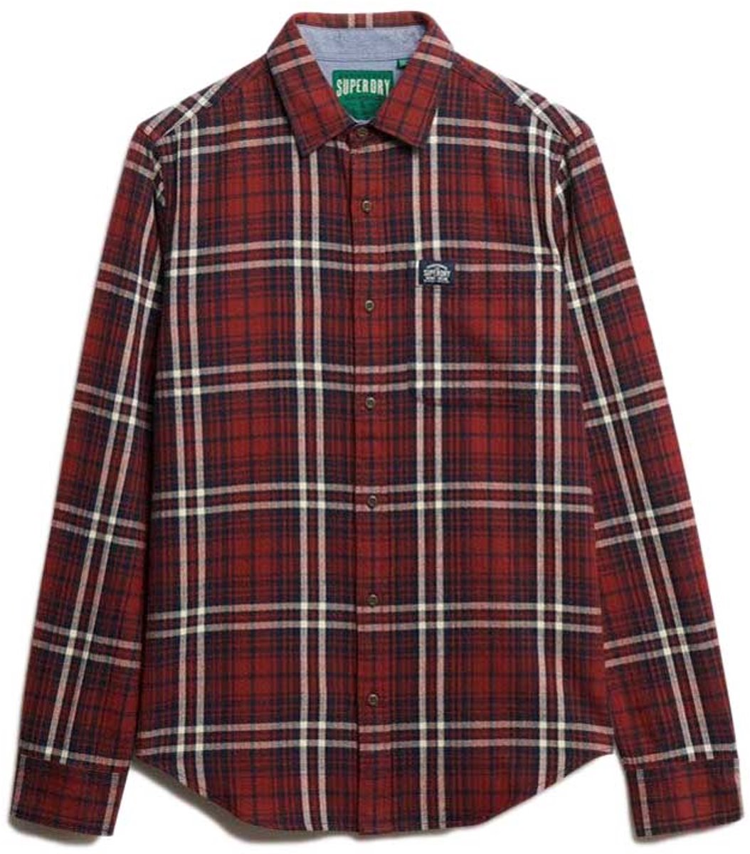Superdry Katoenen Lumberjack Overhemd met Lange Mouwen Heren Lange mouwen shirts Rood