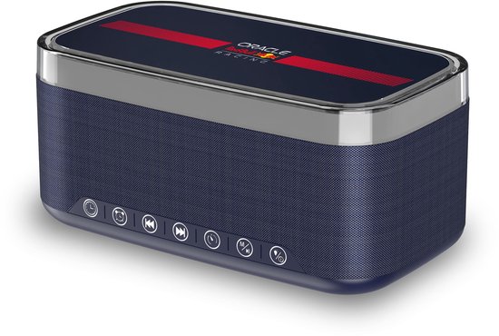 Radio-réveil Oracle Red Bull Racing - Wekker numérique avec chargement sans fil - Haut-parleur Bluetooth - Siècle des Lumières LED Multi - Puissance maximale 30 W - TWS (RB-SK300)
