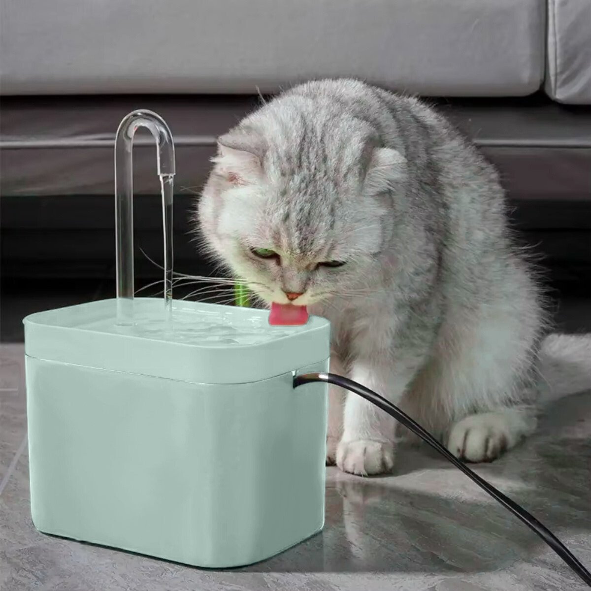 Boncy® Luxe Drinkfontein Kat & Hond - Waterfontein met Stille Pomp - Automatisch Circulatie Filter - Kattenfontein Groen - drinkfonteinen - Katten fontein drinkbak - waterdispenser thumbnail 3