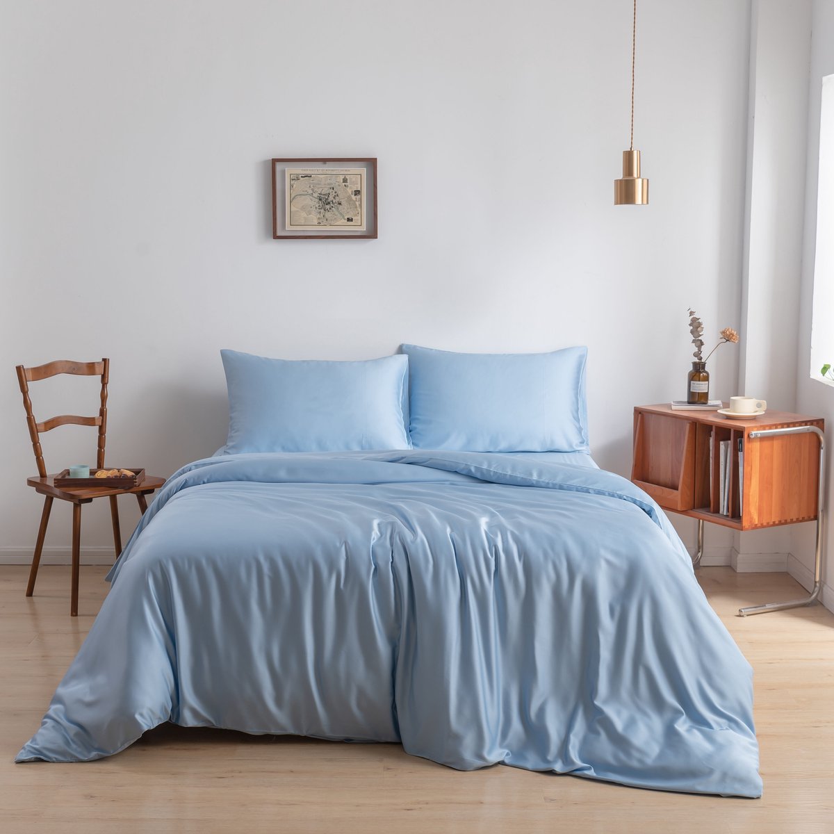 Bamboe dekbedovertrek Sky Blue 260x240/220 cm – zacht, ademend & duurzaam | Boomba Bamboo®