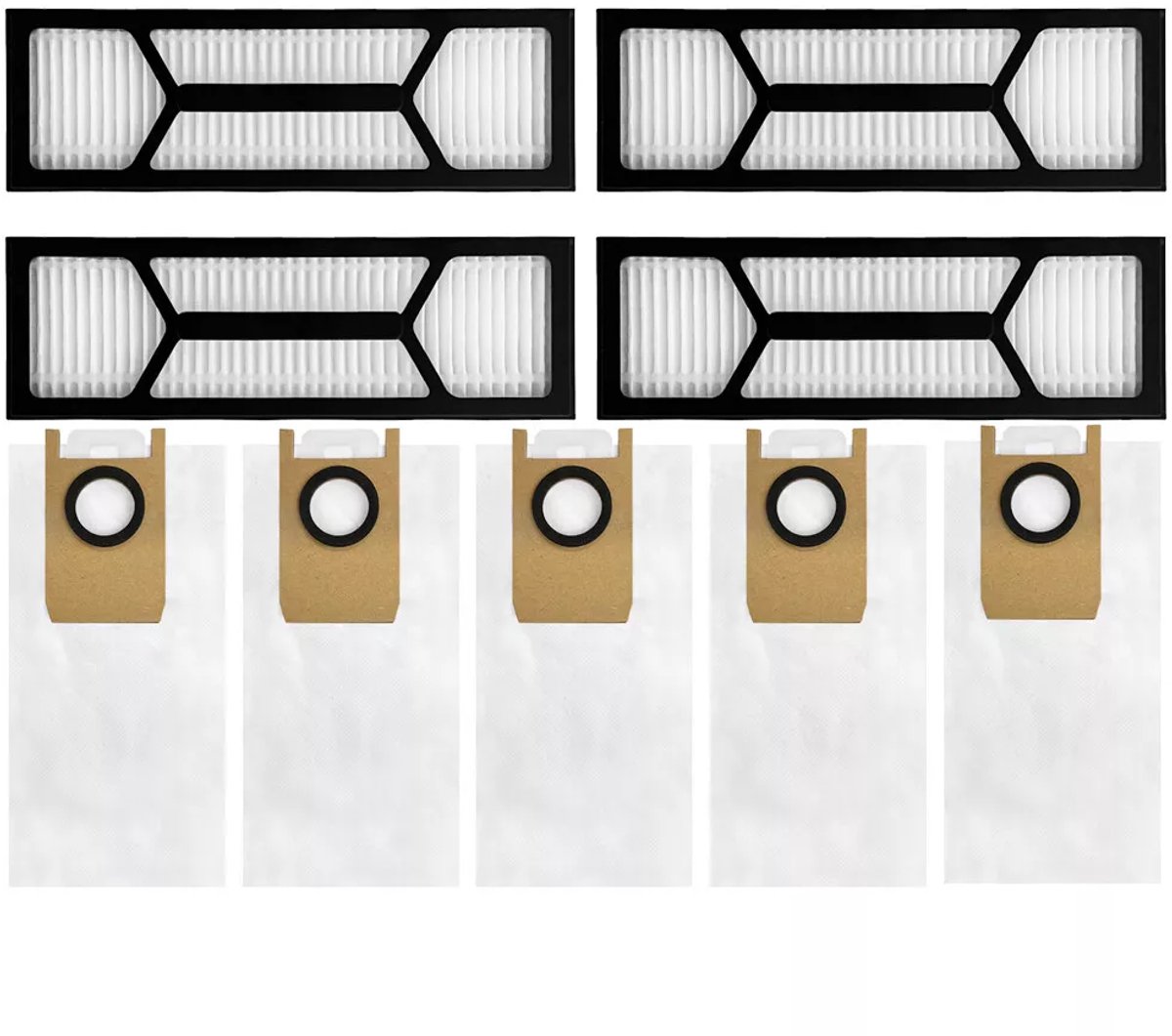 9 stuks onderdelen en accessoires geschikt voor de Eufy S1 PRO stofzuiger: stofzak, hoofdborstel en filter
