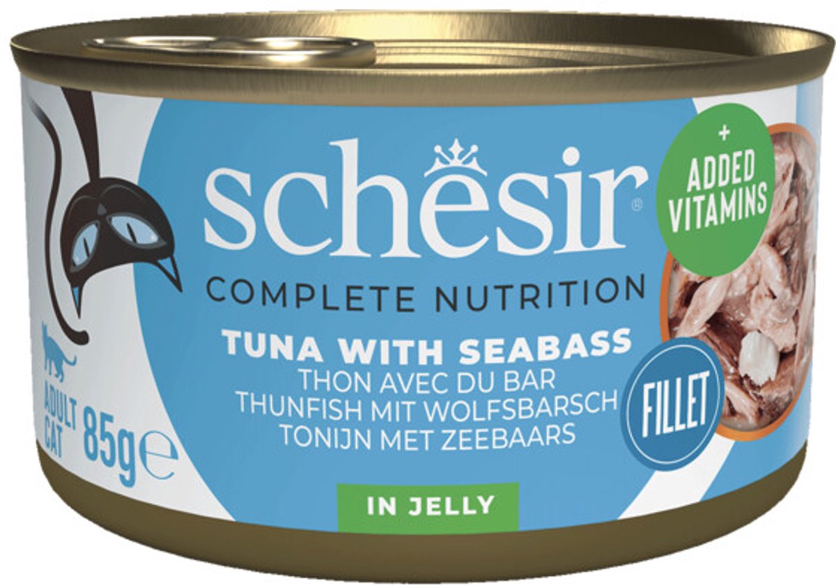 Schesir Schesir Katten Natvoer Blik Tonijn en Zeebaars - 12 x 85 gr - Voordeelverpakking