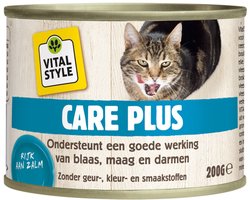 12x Vitalstyle Kattenvoer Blik Care Plus 200 gr