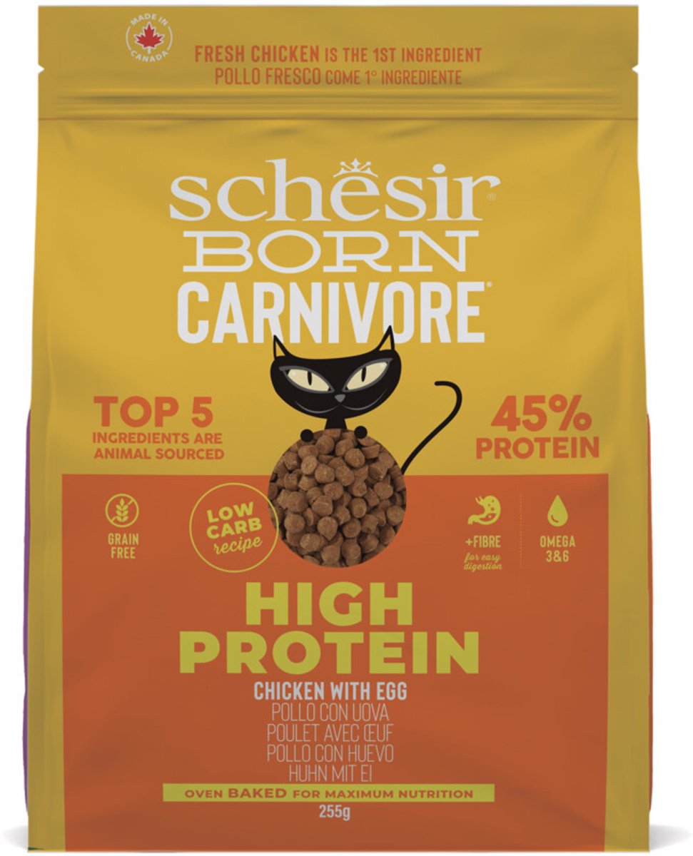 Schesir Born Carnivore Kattenvoer Chicken & Egg – 255 gr