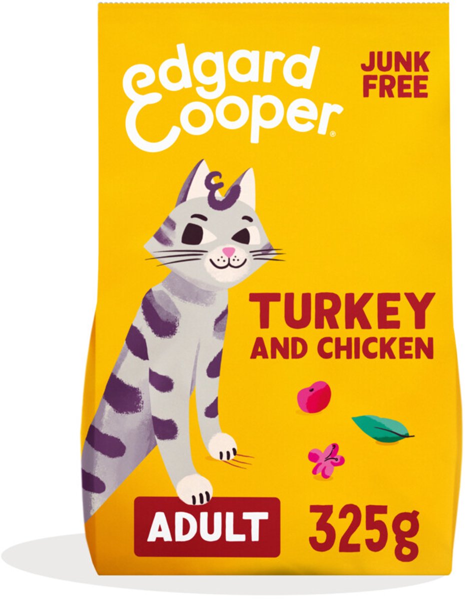 Edgard&Cooper Kattenvoer Adult Kalkoen - Kip 325 gr