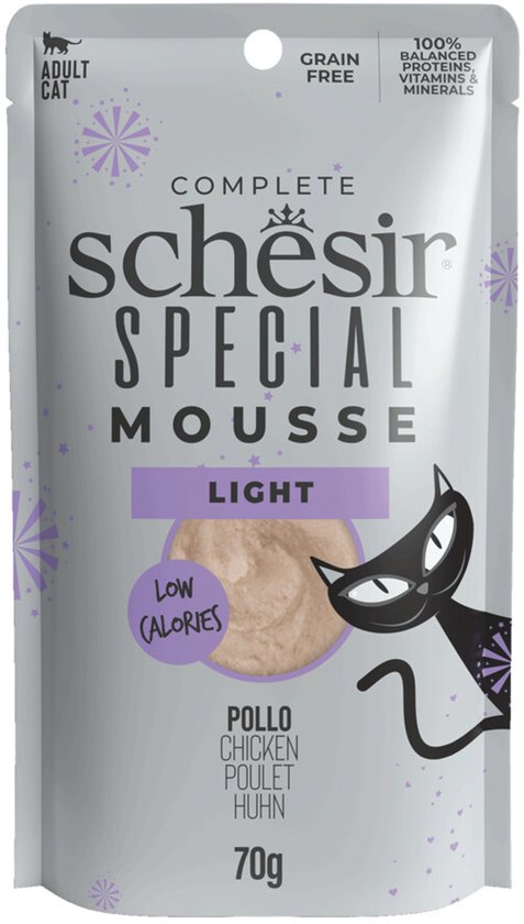 Schesir Special Cat Mousse Light Kip - 12 x 70 gr - Voordeelverpakking