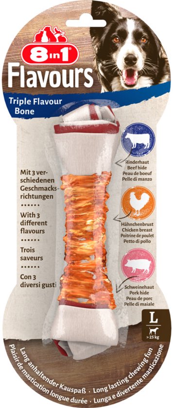 8in1 Triple Flavour Bones L - 6 x - Voordeelverpakking