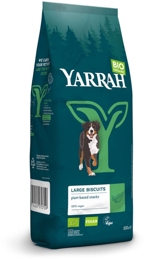 4x Yarrah Bio Hondenkoekjes Vegetarisch 500 gr