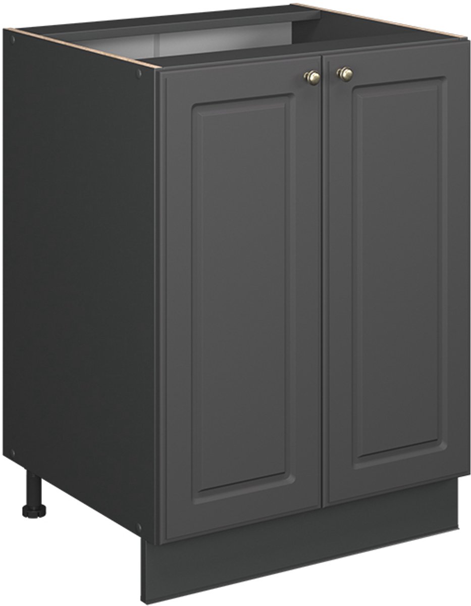 Vicco Fame-Line Keukenonderkast – 60 cm, WB Antraciet Anthrazit-Gold Landhaus Anthrazit-Gold landelijk/Antraciet