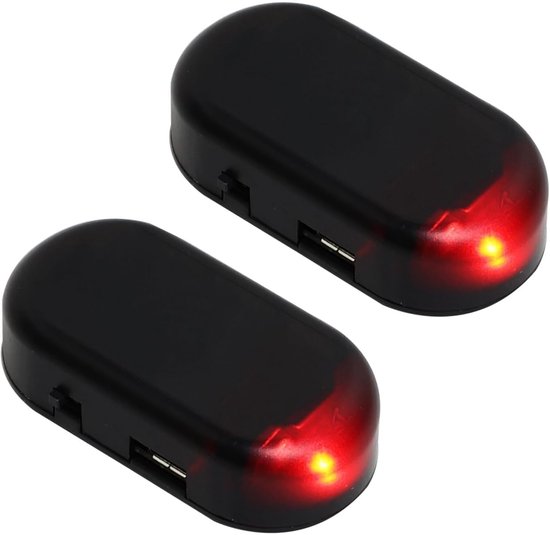 Foto: Excitat 2 stuks alarm knipperlicht nep alarm op zonne energie antidiefstalapparaat geschikt voor auto s motoren en e bikes zwart