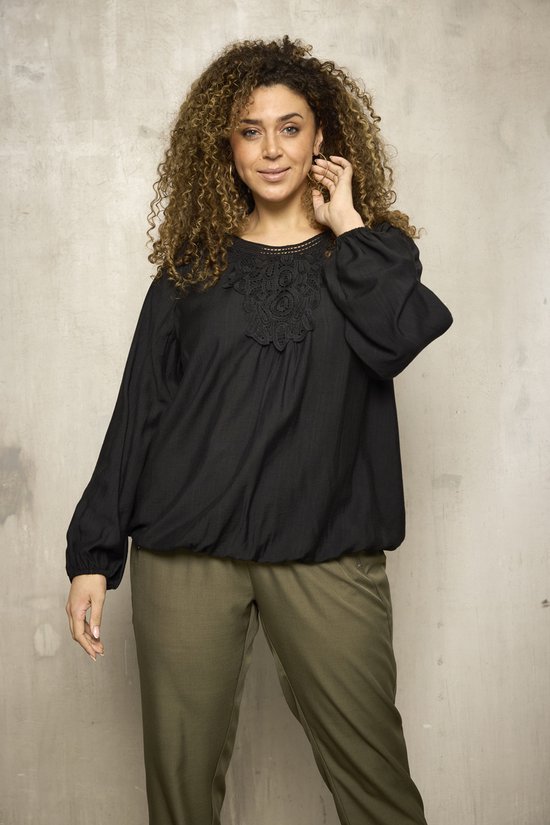 Zhenzi Zh-Simy 1056-Chemisier L/ S noir Taille M 46/48