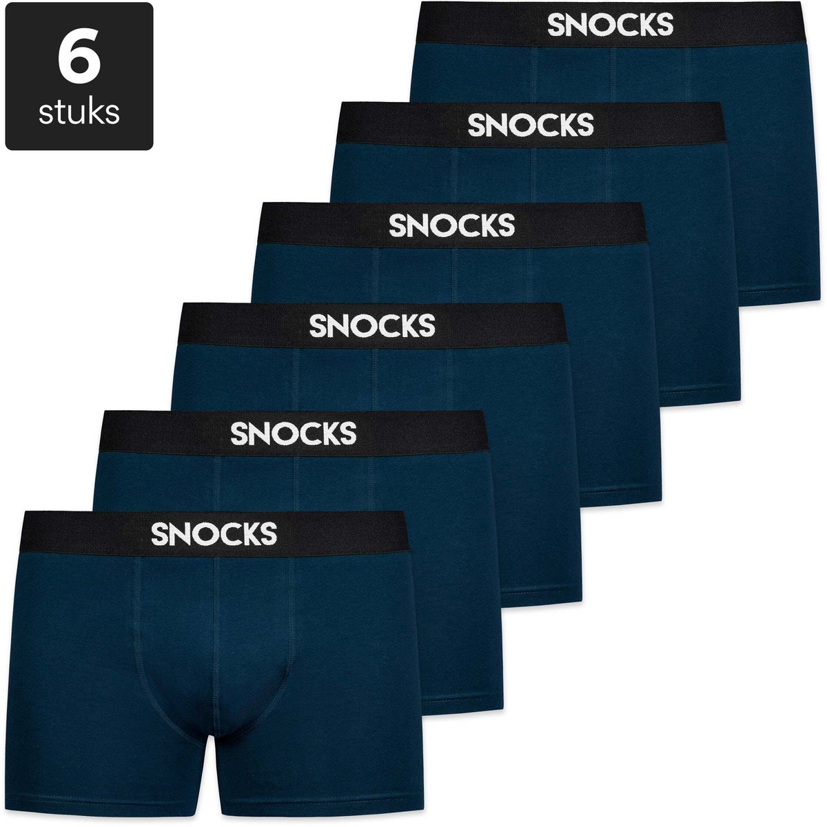 SNOCKS Boxershorts Heren, 6-pack Onderbroeken, Biologisch Katoen, Comfortabel, Naadloos & Zonder Kriebelend Label