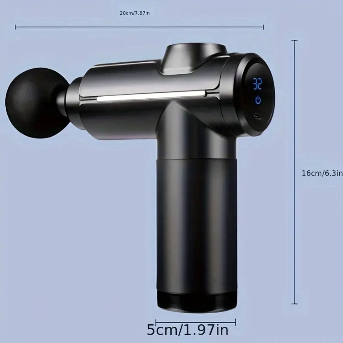 De spiermassage gun is een stille deep tissue impact massager, speciaal ontworpen voor sporters. Hij is uitgerust met 32 snelheidsinstellingen, 8 massagekoppen, een lcd-touchscreen en een handzaam ontwerp.