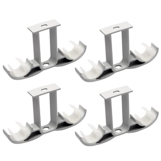 Foto: Gordijnroedehouder 4 stuks gordijnroedebeugel aluminiumlegering gordijnroedebevestigingen gordijnroedehaken geschikt voor diameter 28 mm voor gordijnroede kledingstang 14 x 8 2 cm wit