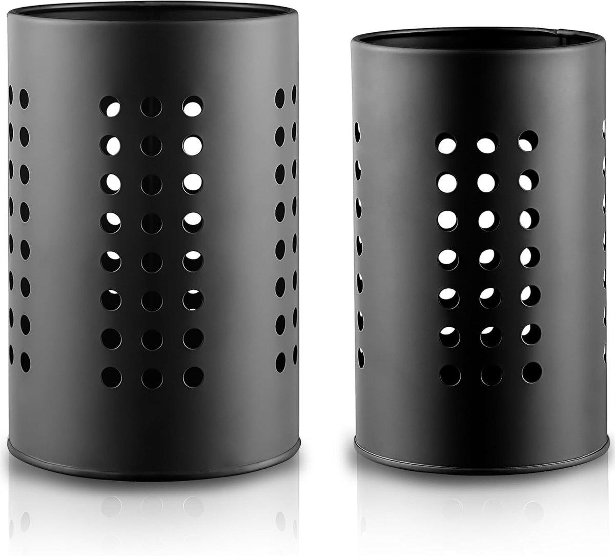 Ynkkvre - Keukengerei Houder voor Werkblad - Roestvrij Staal Zwart - Keukengerei Caddy - Stijlvolle Organiser voor Boerderijstijl Keuken - Keukengerei Pot voor Nieuw Huis en Appartement
