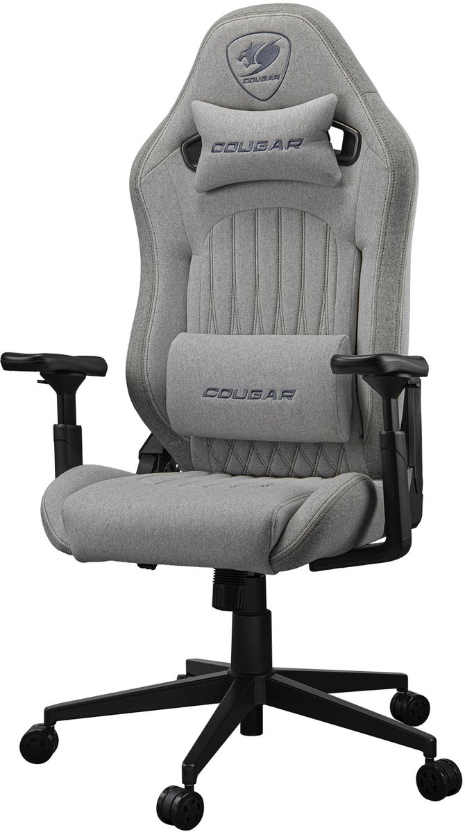 COUGAR Explore Royal Ash F, 3D hyperrotatie armleuningen, imitatie linnen, lendensteun, ondersteuning tot 120 kg - Asgrijs