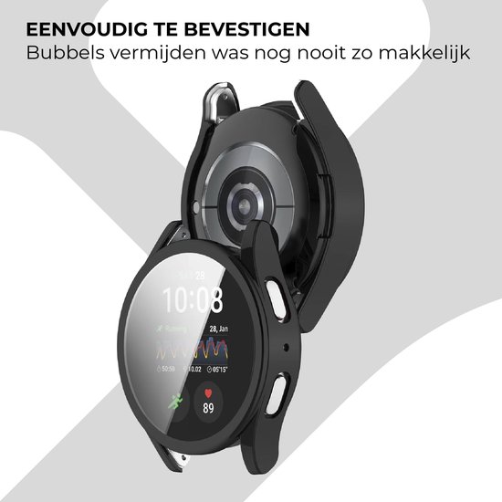 Strap-it schokbestendig TPU hoesje geschikt voor Samsung Galaxy Watch 7 – 44mm (zwart) – duurzame beschermhoes met geïntegreerde screen protector – optimale bescherming voor je smartwatch