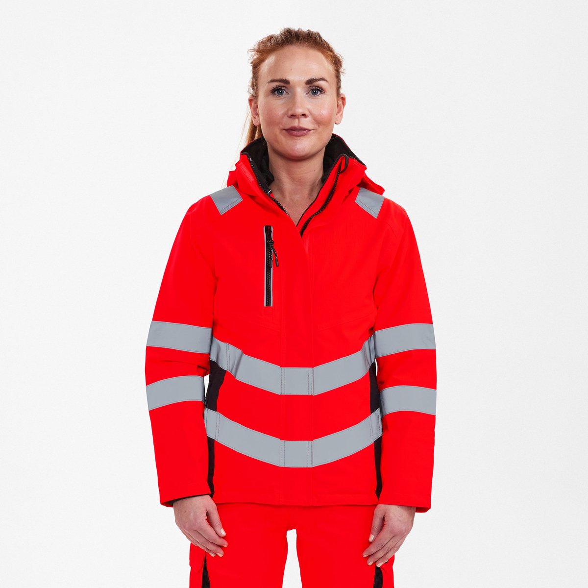 Engel Safety winterjack voor dames 1943-930 - Hi-vis Red / Black - L