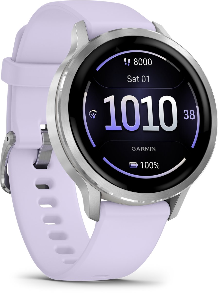 Garmin Venu 4 Multisport Smartwatch 41 mm AMOLED Zilver/Lila - afbeelding 2