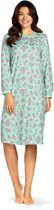 Comtessa - Klassiek dames nachthemd - Lange mouw - Mint - Maat 50