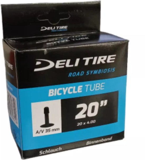 Deli tire Fatbike binnenband 20x4.00 - Schrader ventiel 35mm - Voor elektrische fietsen - Zwart