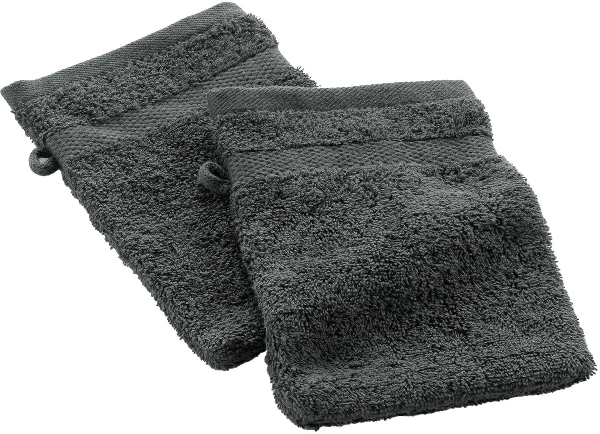 Azomor® Luxe antraciete washandjes set van 2 voor ultiem comfort