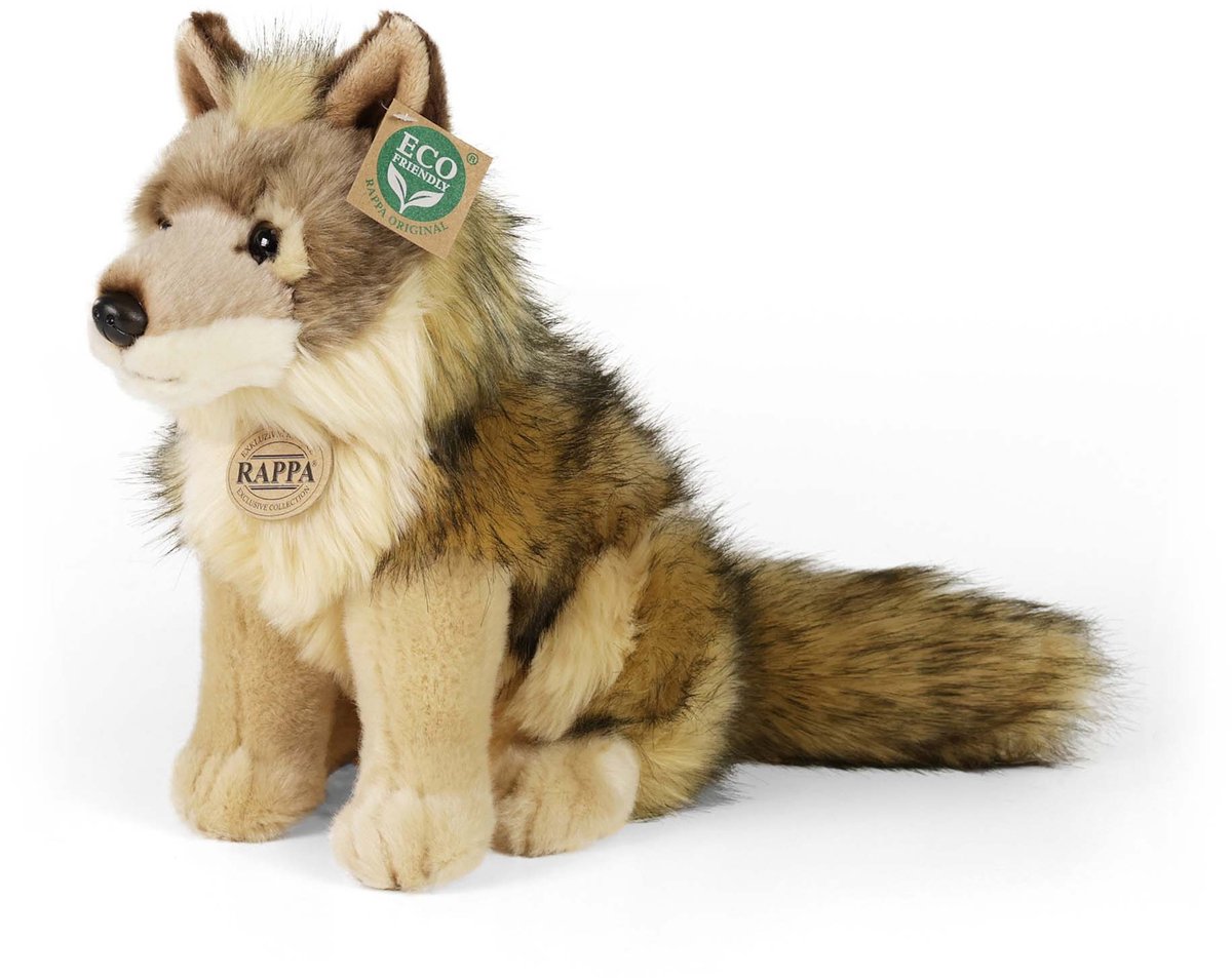 Rappa Eco Friendly - Pluche Wolf - 24 cm - Zacht Pluche - Gerecycled Materiaal