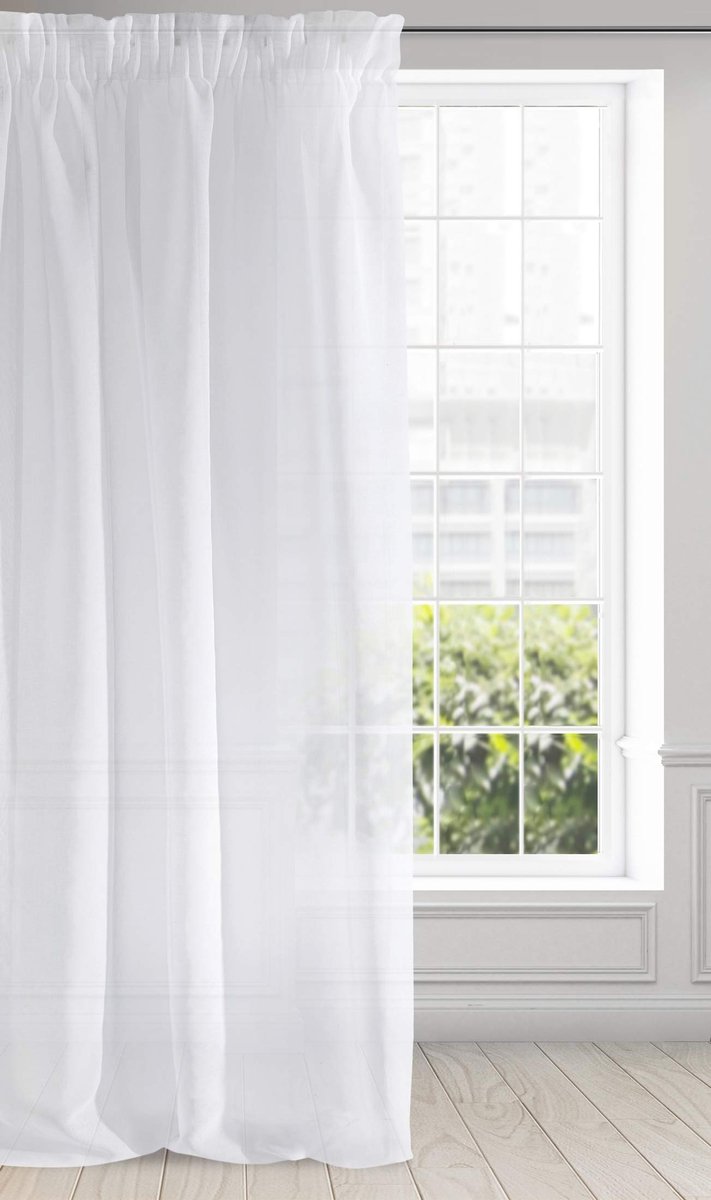 Azomor® Elegant en Doorzichtig Gordijn met Plooiband voor Slaapkamer en Woonkamer