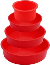 SILIVO Cakevorm siliconen 20 cm rond, 2 stuks bakvormen 20 cm