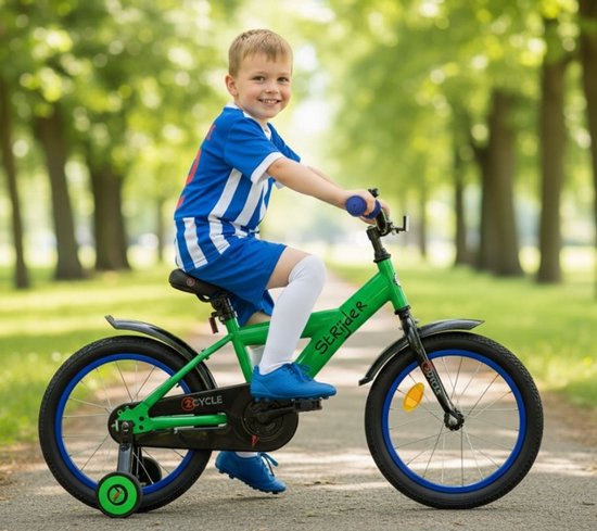 2Cycle Strijder kinderfiets 16 inch (4 tot 6 jaar) voor jongens groen