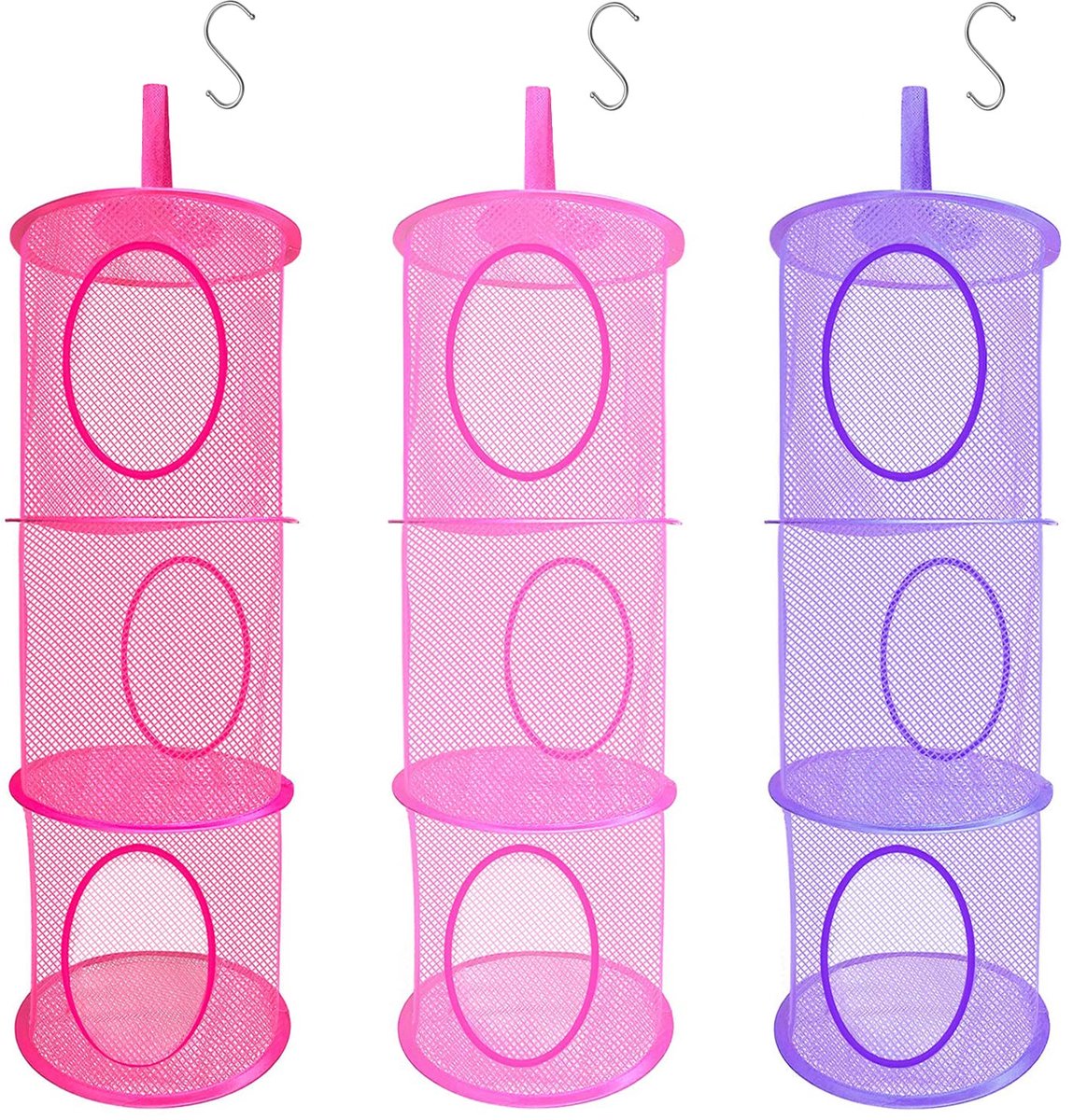 Goodivery® Inklapbare hangmanden van netstof voor speelgoed en kleding opslag