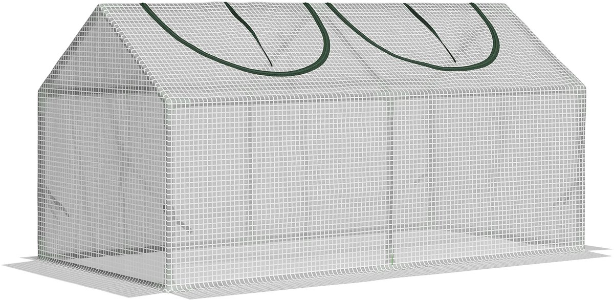 TRUUSK PE Broeikas 120x60x60 cm - Met Venster - Tomatenkas - Kweekbak - Wit