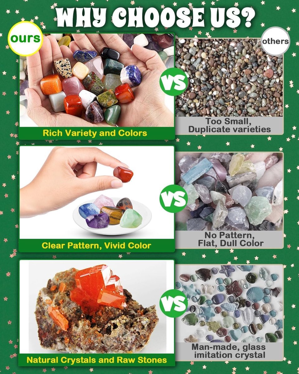 Calendrier De Compte à Rebours 2025 - 24 Minéraux - Pierres Naturelles