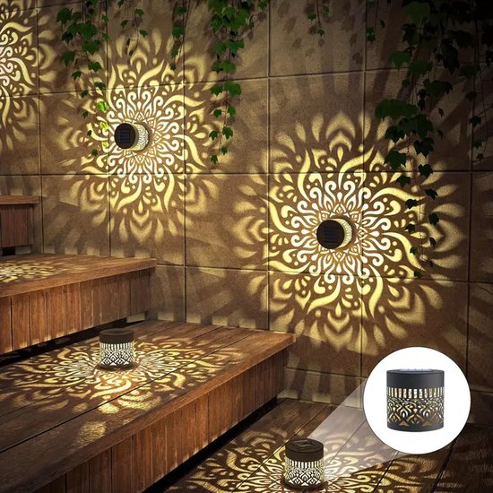 2 stuks Solar Mandala Zonnebloem Zonnebloem Pioenroos Bloem Staande Lamp Wandlamp Tuindecoratie Landschap
