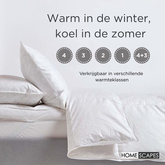 Homescapes couette tempérée 135 x 200 cm en duvet et plumes de canard 10.5 tog