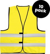 10-pack Veiligheidshesjes kinderen - Veiligheidsvesten kind - Geel - Maat XS (3-7jaar) - Hesjes veiligheid verkeer