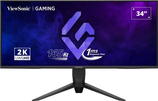 ViewSonic VX3480-2K-PRO - LED-monitor - 34'' VA - 3440 x 1440 UWQHD - 165 Hz - 1 ms - 300 cd/m² - HDR10 - 4000:1 - zwart