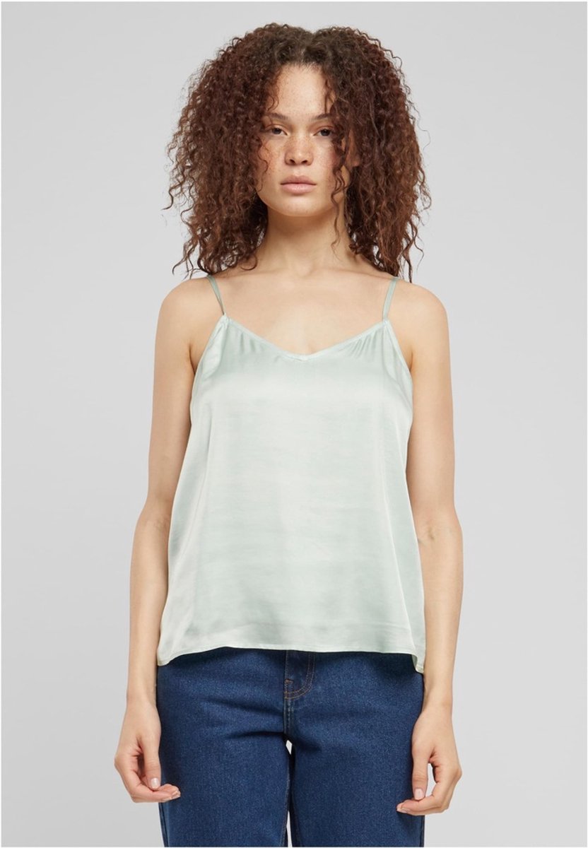 Urban Classics Viscose Satin Slip Mouwloze top M Mintgroen