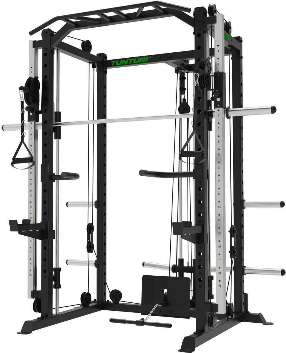 Tunturi SM90 Krachtstation - Fitness homegym - Fitnessapparaat - Compact voor thuisgebruik - Smith Machine - Full Smith - Compact - Incl. gratis fitness app