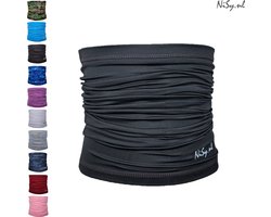 NiSy.nl Multifunctionele Nekwarmer | Sjaal | Bandana | Sporten | Unisex | One Size | Donker Grijs