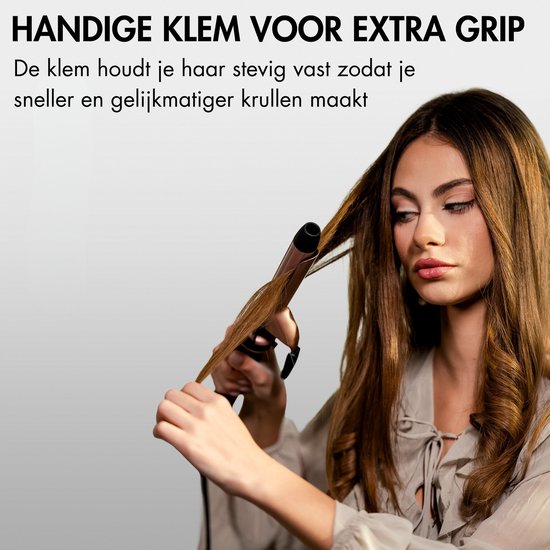 Sansbeauté® 6 in 1 Krultang met Klem - Keramische Haarkruller - 13mm tot 38mm - Beach Waves - Wavy Hair - Krultangen 32mm 25 mm 19 mm - Blowout Brush - Haarstyler - Hair Curler - Dunne en Dikke Krultang - Mini Krultang - Krultang Kort Haar