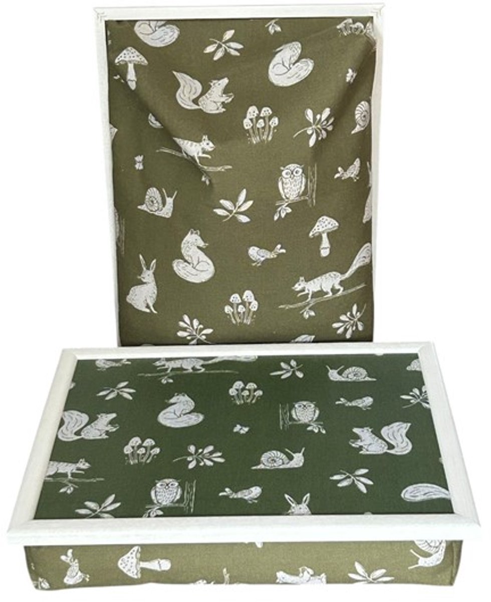 Andrews - Laptray - Schoottafel - Schootkussen - Laptoptafel - Dienblad met kussen - Bosvrienden - 40,5x30,5x9 cm