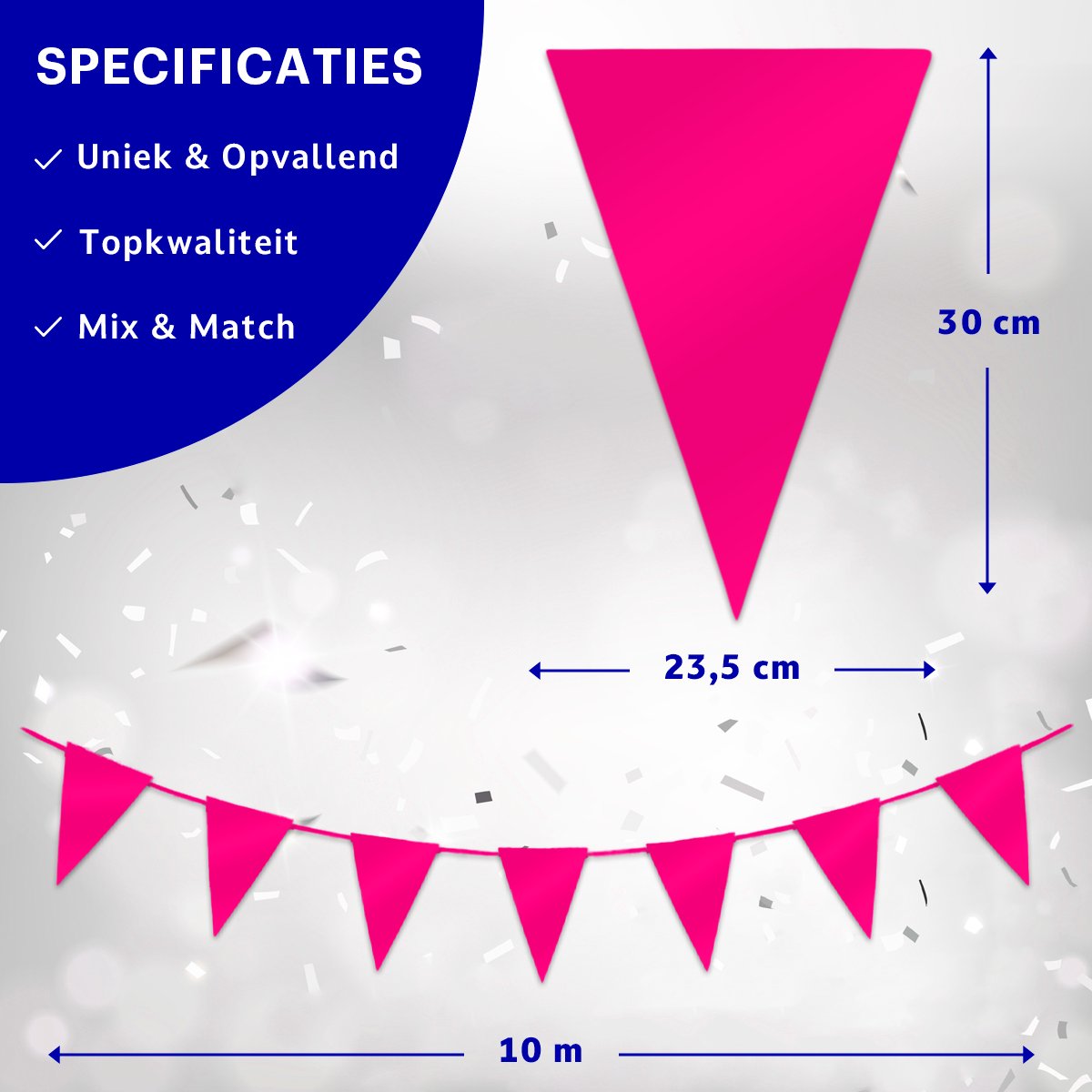 BTH - Slingers - Fuchsia Roze - Slingers Verjaardag - Vlaggenlijn - Verjaardag Versiering - Verjaardag - Vlaggetjes - 1X — afbeelding 2