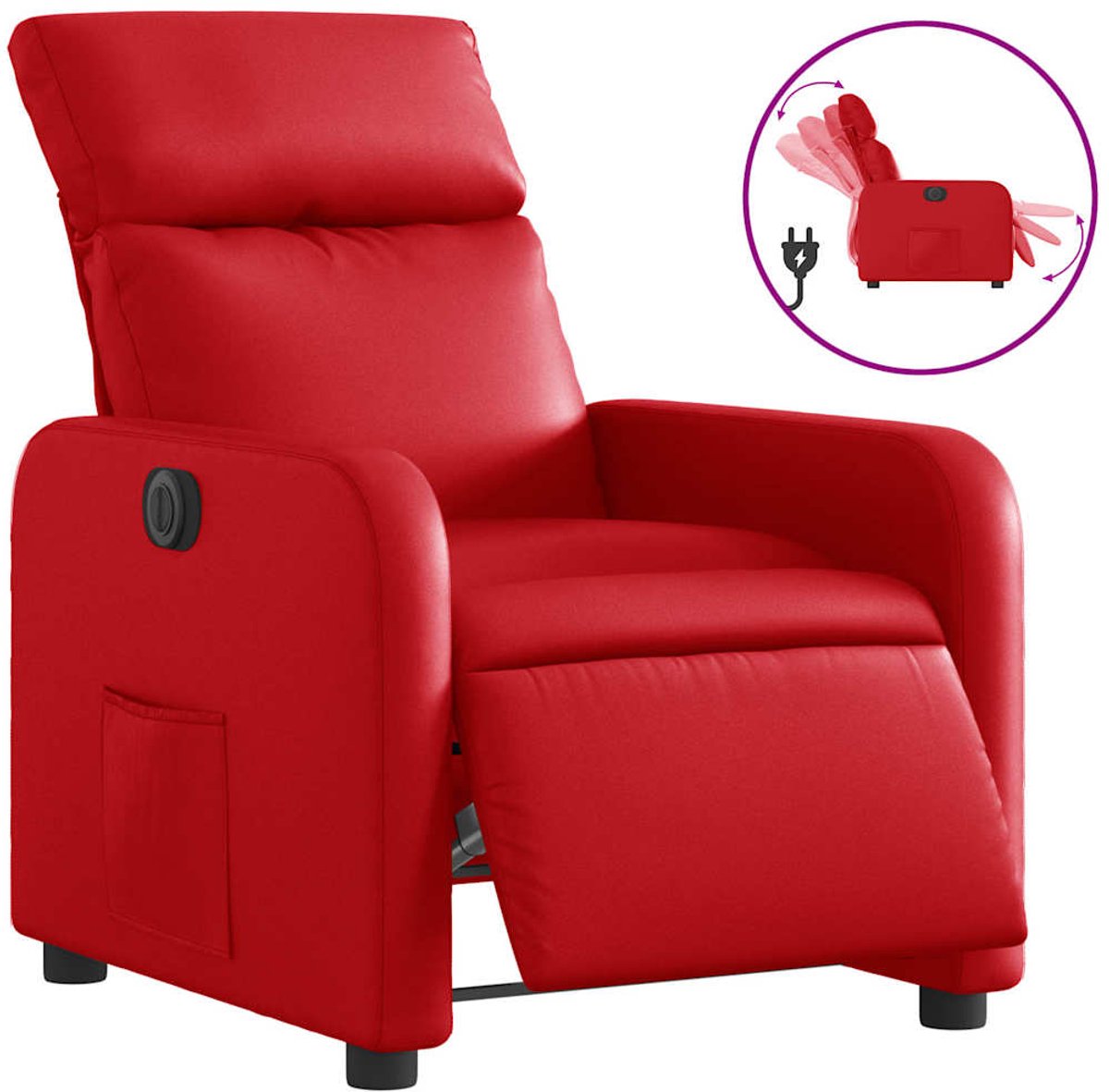 vidaXL Fauteuil - verstelbaar - elektrisch - kunstleer - rood