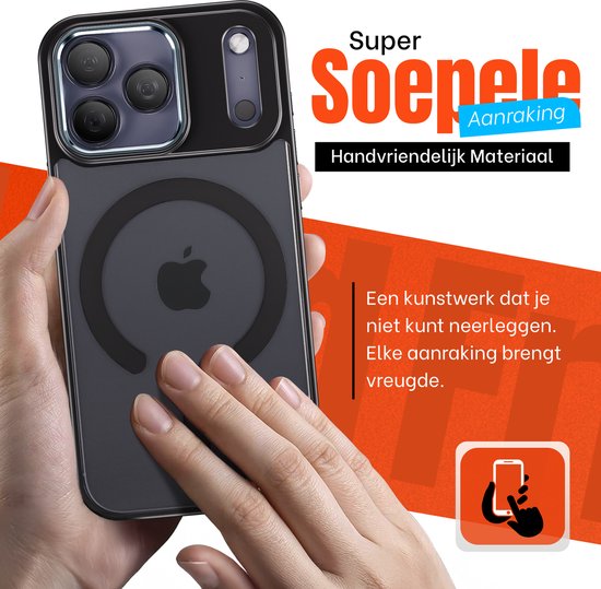 Coque My Case Zwart compatible avec iPhone 17 Pro et MagSafe – Fine, résistante et résistante aux chocs
