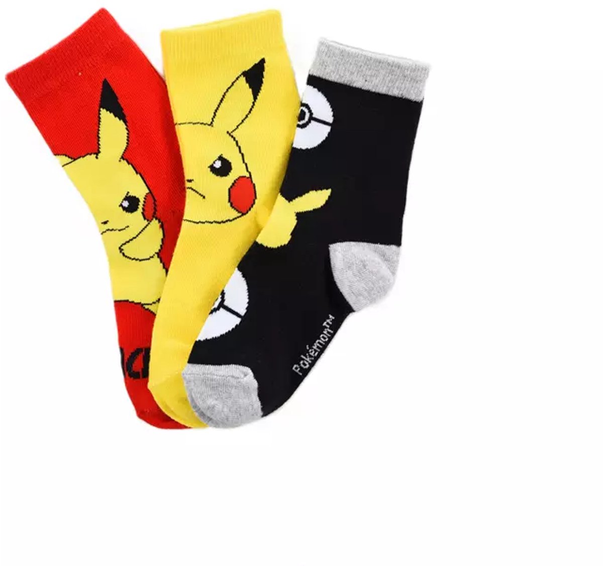 Pokémon Sokken 3-Pack – Pikachu Kindersokken – maat 23/26