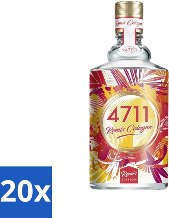 20 x 4711 - Remix Cologne - Eau De Cologne Spray - Grapefruit - Unisex - 100 ml - 4711 Remix Cologne Grapefruit - Uniseks Parfum - Eau De Cologne - Grapefruit Geur - EDC Parfum