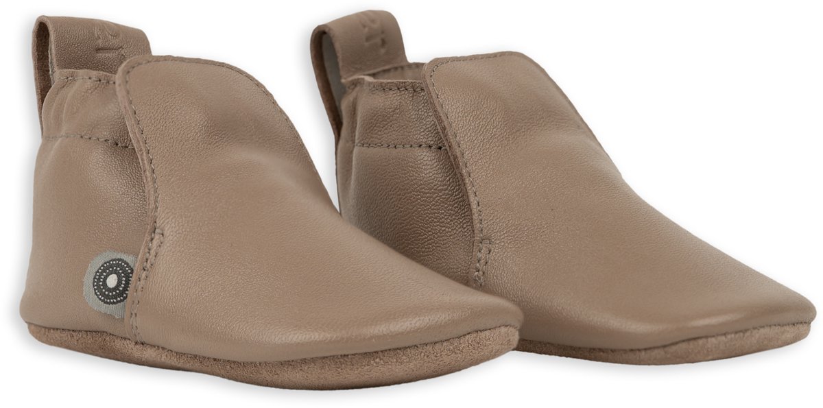 Lodger Stepper - Baby Slofjes Leer - Bruin - Maat 19 - 12cm - Eerste Loopschoentjes Binnen - Echt Leer